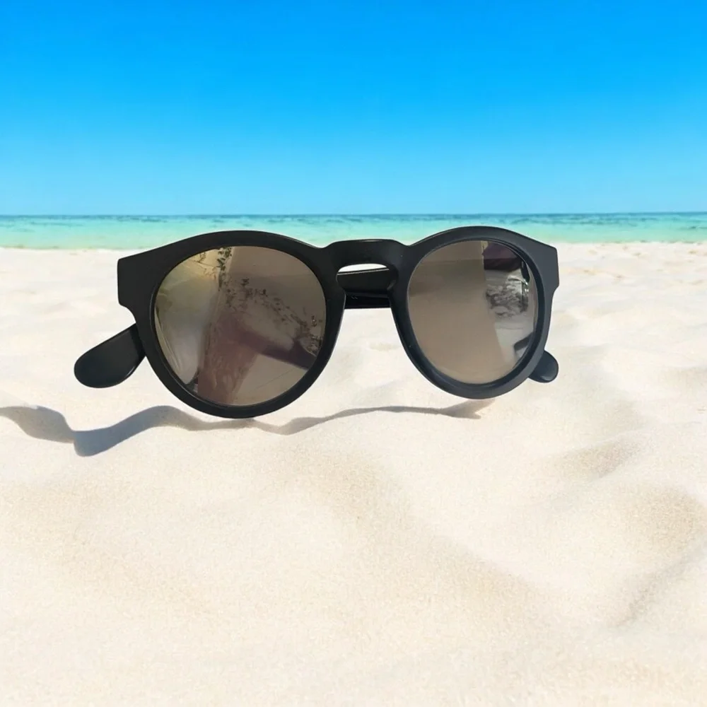 WESTWARD‎ LEANING Black Handcrafted Frame Voyager Sunglasses